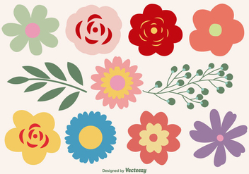 Cute Flower Shapes Set - vector gratuit #359577